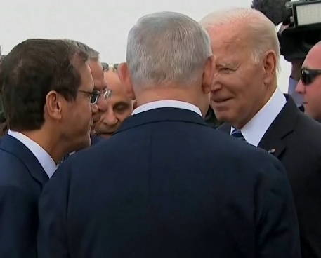 Biden, İsrail'de! Netanyahu ile karşılaştıkları an verdikleri tepki insanlık dışı