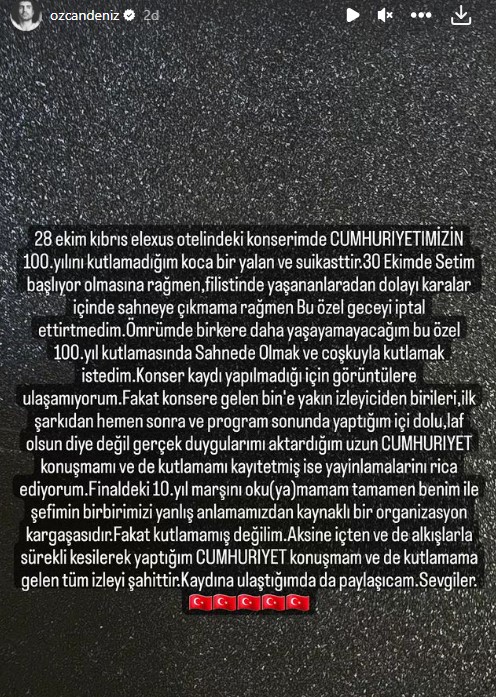 29 Ekim için marş söylemediği gerekçesiyle protesto edilen Özcan Deniz kendisini savundu: Şefimle yanlış anlaşılma oldu