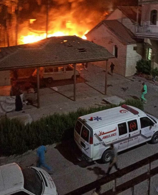 Gazze'deki hastaneyi vuran İsrail, katliam yaptı! Bölgeden gelen görüntüler korkunç