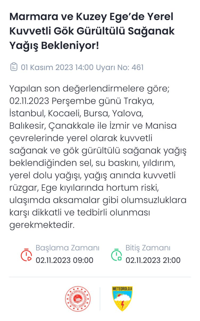 Meteoroloji saat verdi! Yarın İstanbul dahil birçok kentte sağanak bekleniyor