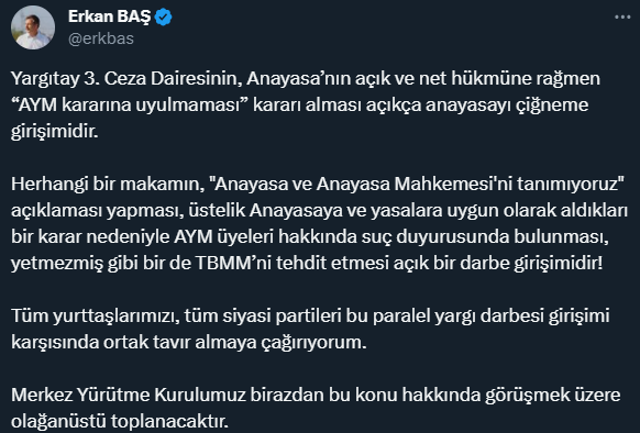 Yargıtay'ın AYM üyelerine suç duyurusunda bulunmasına siyasilerden peş peşe tepki geldi