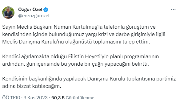 Özel: TBMM Başkanı Kurtulmuş, danışma kurulunun olağanüstü toplanması için çağrı yapacak