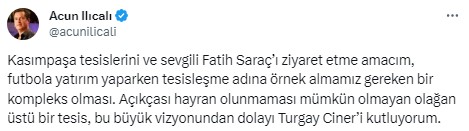 Acun Ilıcalı, Kasımpaşa'yı satın mı alacak? Türk futbolunu sallayan iddia için resmi açıklama geldi