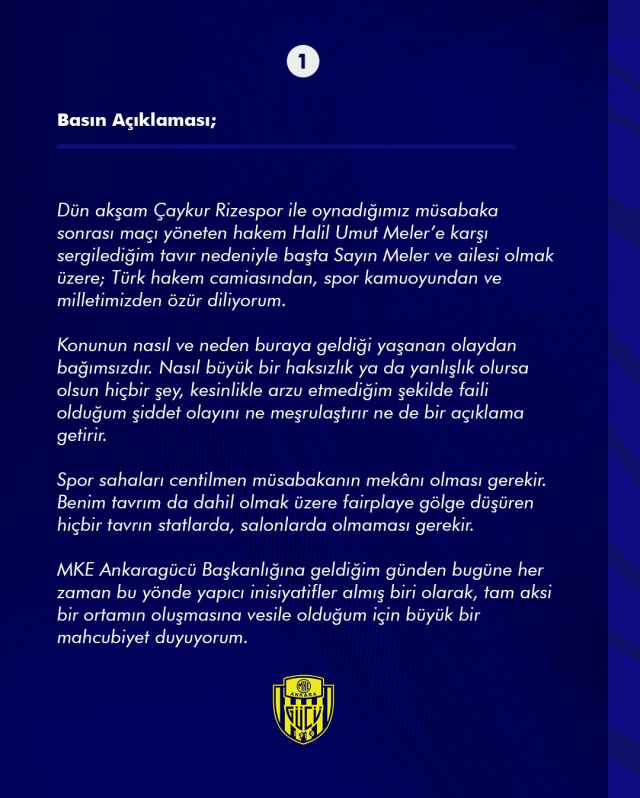 MKE Ankaragücü Kulübü Başkanı Faruk Koca görevinden istifa etti