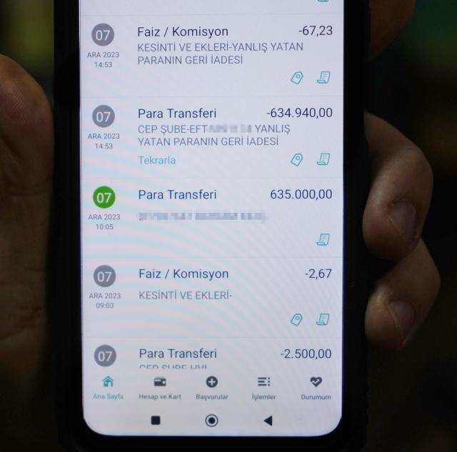 Banka hesabına yanlışlıkla gönderilen 635 bin TL'yi sahibine iade etti
