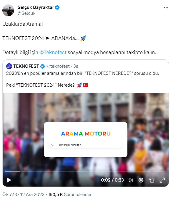 TEKNOFEST 2024'te Adana'da düzenlenecek