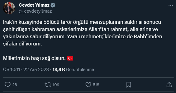 Şehitler için siyasilerden peş peşe taziye mesajları