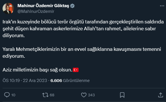 Şehitler için siyasilerden peş peşe taziye mesajları