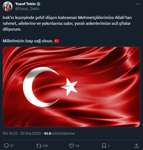 Şehitler için siyasilerden peş peşe taziye mesajları