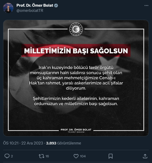 Şehitler için siyasilerden peş peşe taziye mesajları