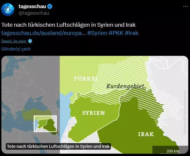 Alman gazeteden skandal Türkiye haritası! Şehitlerimizin intikamı için yapılan harekatı böyle duyurdular