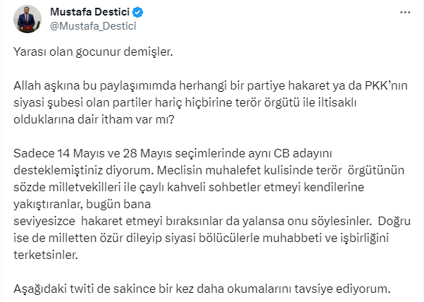 BBP lideri Destici'den ortalığı karıştıran paylaşım! Muhalefet partilerinden tepki yağdı