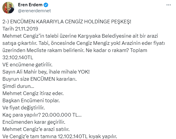 CHP'nin İzmir adayı Cemil Tugay, Mehmet Cengiz'e arazi satmış! Tepkiler yükselince savunma yaptı