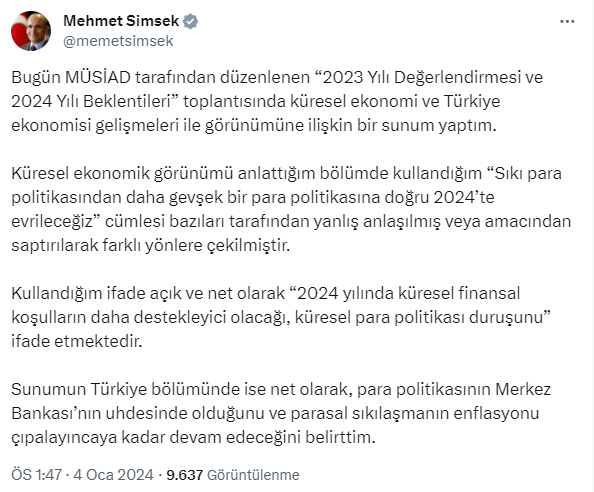 Sözleri yanlış anlaşılan Bakan Şimşek'ten jet açıklama: İfadem amacından saptırıldı