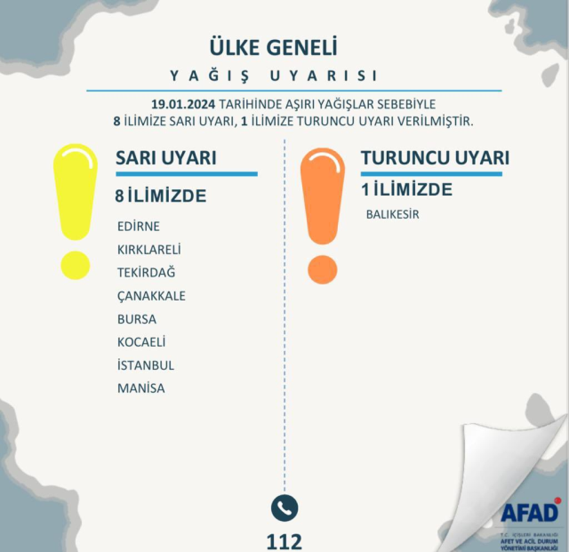 İçişleri Bakanı Ali Yerlikaya'dan İstanbul dahil 8 il için sel uyarısı