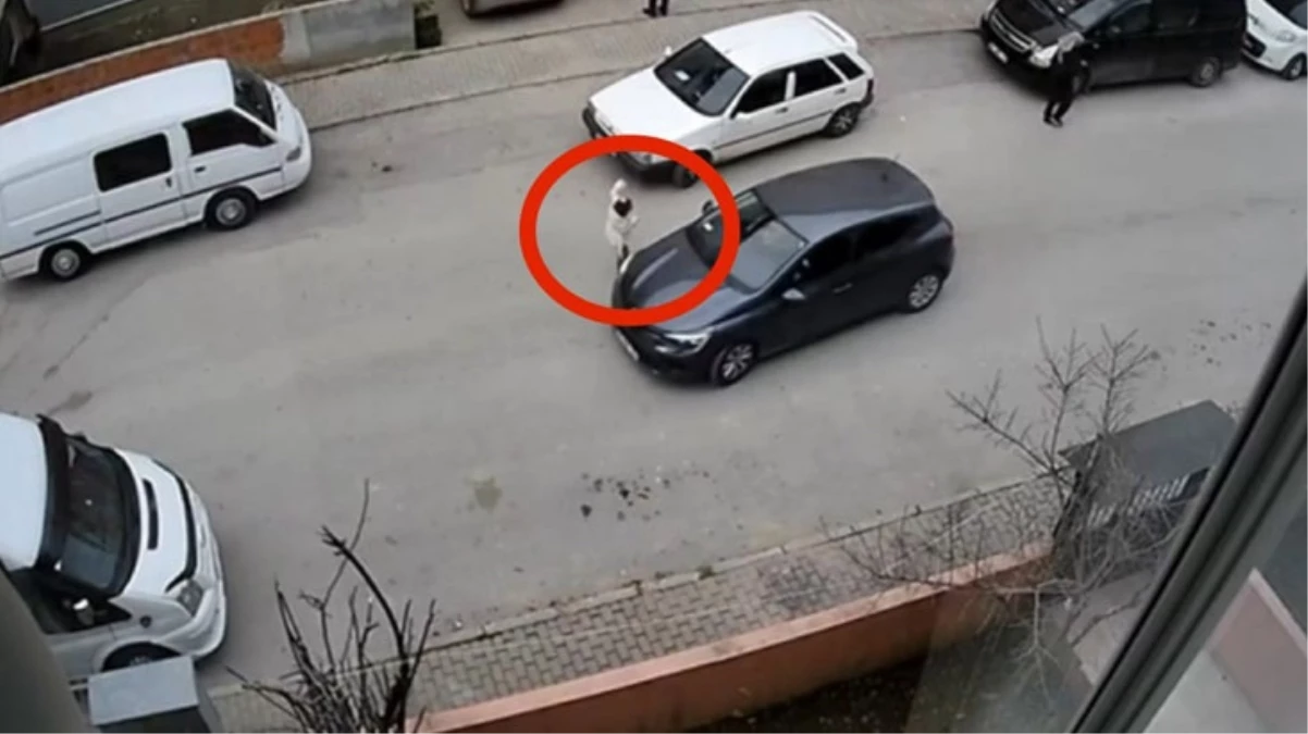 Aniden yola fırlayan küçük kız, otomobilin altında kalmaktan son anda kurtuldu