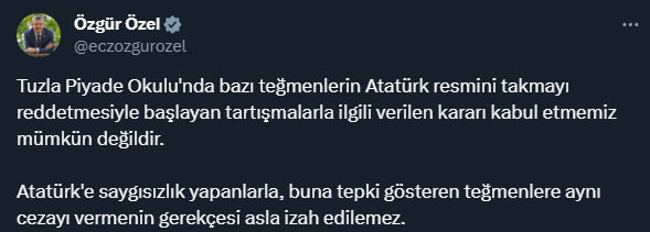 Tuzla Piyade Okulu'ndaki ihraç kararına Özgür Özel'den ilk sözler: Kabul etmemiz mümkün değil