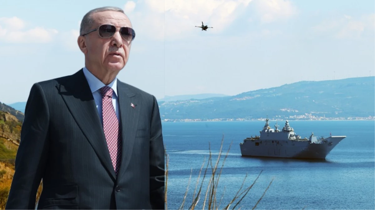 Çanakkale'deki törende tüyleri diken diken eden görüntü! Zafer geçişine TCG Anadolu da katıldı