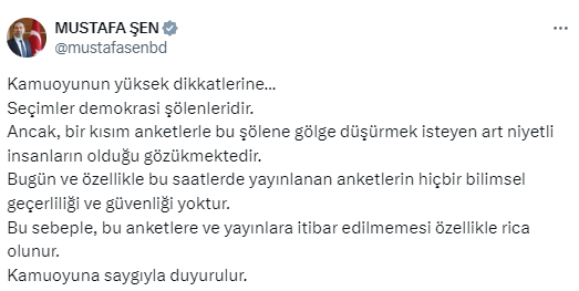 AK Parti'den sandıkların açılmasına dakikalar kala açıklanan seçim anketine tepki