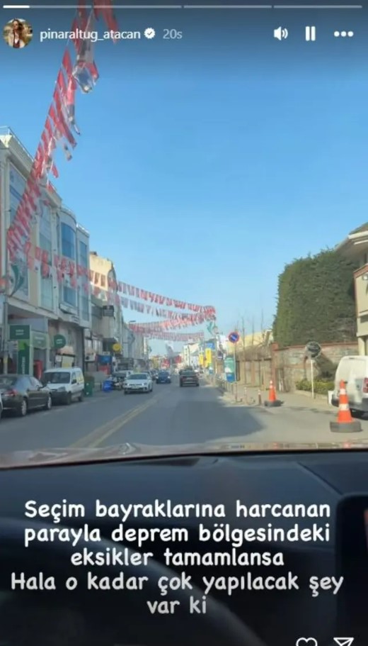 Pınar Altuğ sokakların parti bayraklarıyla donatılmasına tepki gösterdi